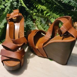 Lauren Ralph Lauren Leather Wedge Heels